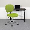 Flash Furniture Beverly Mid-Back White Mesh Padded Swivel Task Office Chair with Chrome Base(Apple Green)