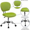Flash Furniture Beverly Mid-Back White Mesh Padded Swivel Task Office Chair with Chrome Base(Apple Green)