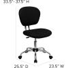 Flash Furniture Beverly Mid-Back White Mesh Padded Swivel Task Office Chair with Chrome Base(Black)