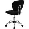 Flash Furniture Beverly Mid-Back White Mesh Padded Swivel Task Office Chair with Chrome Base(Black)