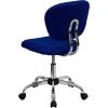 Flash Furniture Beverly Mid-Back White Mesh Padded Swivel Task Office Chair with Chrome Base(Blue)
