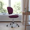 Flash Furniture Beverly Mid-Back White Mesh Padded Swivel Task Office Chair with Chrome Base(Burgundy)