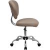 Flash Furniture Beverly Mid-Back White Mesh Padded Swivel Task Office Chair with Chrome Base(Coffee Brown)