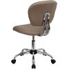 Flash Furniture Beverly Mid-Back White Mesh Padded Swivel Task Office Chair with Chrome Base(Coffee Brown)