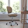 Flash Furniture Beverly Mid-Back White Mesh Padded Swivel Task Office Chair with Chrome Base(Coffee Brown)