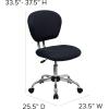 Flash Furniture Beverly Mid-Back White Mesh Padded Swivel Task Office Chair with Chrome Base(Grey)