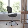 Flash Furniture Beverly Mid-Back White Mesh Padded Swivel Task Office Chair with Chrome Base(Grey)