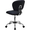 Flash Furniture Beverly Mid-Back White Mesh Padded Swivel Task Office Chair with Chrome Base(Grey)
