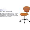 Flash Furniture Beverly Mid-Back White Mesh Padded Swivel Task Office Chair with Chrome Base(Orange)