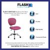 Flash Furniture Beverly Mid-Back White Mesh Padded Swivel Task Office Chair with Chrome Base(Pink)