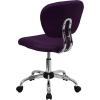 Flash Furniture Beverly Mid-Back White Mesh Padded Swivel Task Office Chair with Chrome Base(Purple)