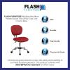 Flash Furniture Beverly Mid-Back White Mesh Padded Swivel Task Office Chair with Chrome Base(Red)