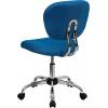 Flash Furniture Beverly Mid-Back White Mesh Padded Swivel Task Office Chair with Chrome Base(Turquoise)