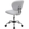 Flash Furniture Beverly Mid-Back White Mesh Padded Swivel Task Office Chair with Chrome Base(White)