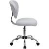 Flash Furniture Beverly Mid-Back White Mesh Padded Swivel Task Office Chair with Chrome Base(White)