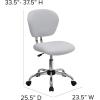 Flash Furniture Beverly Mid-Back White Mesh Padded Swivel Task Office Chair with Chrome Base(White)