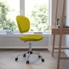 Flash Furniture Beverly Mid-Back White Mesh Padded Swivel Task Office Chair with Chrome Base(Yellow)