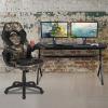 Flash Furniture Black Gaming Desk and Red/Black Racing Chair Set with Cup Holder, Headphone Hook, and Monitor/Smartphone Stand(Camouflage)