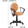 Flash Furniture Brandon Basketball Swivel Task Office Chair(Black and Orange)