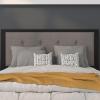 Flash Furniture Bristol Metal Tufted Upholstered Full Size Headboard in Dark Gray Fabric