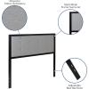 Flash Furniture Bristol Metal Tufted Upholstered Full Size Headboard in Light Gray Fabric(Light Gray)
