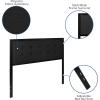 Flash Furniture Bristol Metal Tufted Upholstered Queen Size Headboard in Black Fabric