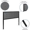 Flash Furniture Bristol Metal Tufted Upholstered Queen Size Headboard in Dark Gray Fabric