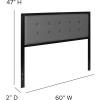Flash Furniture Bristol Metal Tufted Upholstered Queen Size Headboard in Dark Gray Fabric