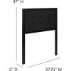 Flash Furniture Bristol Metal Tufted Upholstered Twin Size Headboard in Black Fabric(Black)