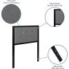Flash Furniture Bristol Metal Tufted Upholstered Twin Size Headboard in Black Fabric(Dark Gray)