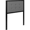 Flash Furniture Bristol Metal Tufted Upholstered Twin Size Headboard in Black Fabric(Dark Gray)