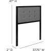 Flash Furniture Bristol Metal Tufted Upholstered Twin Size Headboard in Black Fabric(Dark Gray)