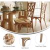 Flash Furniture Brooklyn Commercial Solid Wood Dining Chair, Stackable Design, Intricate Back, Mortise and Tenon, 350 lbs. Static Weight Capacity, Set of 2, White(Pecan)