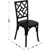 Flash Furniture Brooklyn Commercial Solid Wood Dining Chair, Stackable Design, Intricate Back, Mortise and Tenon, 350 lbs. Static Weight Capacity, Set of 2, White(Black)