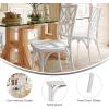 Flash Furniture Brooklyn Commercial Solid Wood Dining Chair, Stackable Design, Intricate Back, Mortise and Tenon, 350 lbs. Static Weight Capacity, Set of 2, White(White)