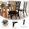 Flash Furniture Brooklyn Commercial Solid Wood Dining Chair, Stackable Design, Intricate Back, Mortise and Tenon, 350 lbs. Static Weight Capacity, Set of 2, White(Black)