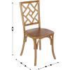Flash Furniture Brooklyn Commercial Solid Wood Dining Chair, Stackable Design, Intricate Back, Mortise and Tenon, 350 lbs. Static Weight Capacity, Set of 2, White(Pecan)