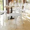 Flash Furniture Brooklyn Commercial Solid Wood Dining Chair, Stackable Design, Intricate Back, Mortise and Tenon, 350 lbs. Static Weight Capacity, Set of 2, White(White)