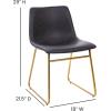 Flash Furniture Butler 18″ LeatherSoft Dining Table Height Chairs, Mid-Century Modern Bucket Style Dining Chairs, Set of 2, Light Gray/Gold(Gray Leathersoft/Gold Frame)
