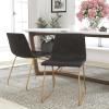 Flash Furniture Butler 18″ LeatherSoft Dining Table Height Chairs, Mid-Century Modern Bucket Style Dining Chairs, Set of 2, Light Gray/Gold(Gray Leathersoft/Gold Frame)