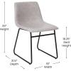 Flash Furniture Butler 18″ LeatherSoft Dining Table Height Chairs, Mid-Century Modern Bucket Style Dining Chairs, Set of 2, Light Gray/Gold(Light Gray Leathersoft/Black Frame)