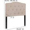 Flash Furniture Cambridge Tufted Upholstered Full Size Headboard in Dark Gray Fabric(Beige)