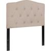 Flash Furniture Cambridge Tufted Upholstered Full Size Headboard in Dark Gray Fabric(Beige)