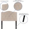 Flash Furniture Cambridge Tufted Upholstered Full Size Headboard in Dark Gray Fabric(Beige)