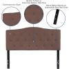 Flash Furniture Cambridge Tufted Upholstered Full Size Headboard in Dark Gray Fabric(Camel)