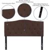 Flash Furniture Cambridge Tufted Upholstered Full Size Headboard in Dark Gray Fabric(Dark Brown)
