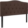 Flash Furniture Cambridge Tufted Upholstered Full Size Headboard in Dark Gray Fabric(Dark Brown)