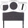 Flash Furniture Cambridge Tufted Upholstered Full Size Headboard in Dark Gray Fabric(Dark Gray)