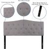 Flash Furniture Cambridge Tufted Upholstered Full Size Headboard in Dark Gray Fabric(Light Gray)