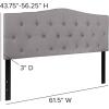 Flash Furniture Cambridge Tufted Upholstered Full Size Headboard in Dark Gray Fabric(Light Gray)